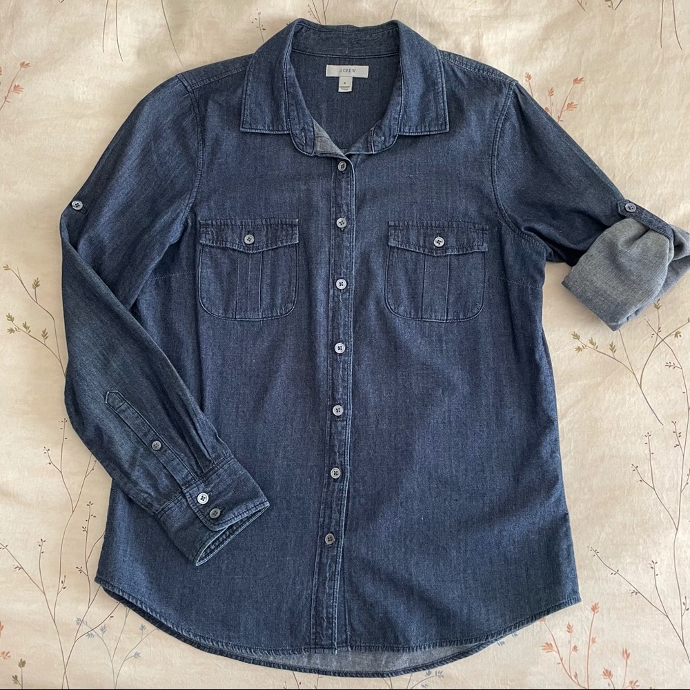 J Crew Keeper Denim Button Down 02797 Size 6
